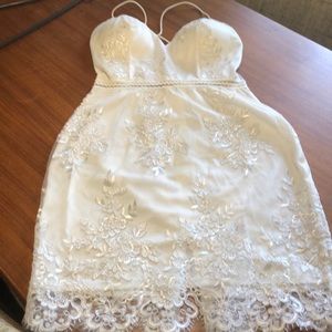 Lacey white summer dress